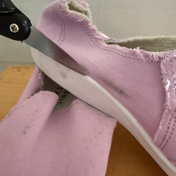 Vionic Beach Size 8 Rose Pink Malibu Canvas Lifestyle Flats Slip On Comfort Shoe - Picture 8 of 15